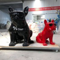 斗牛犬雕塑不锈钢公仔景观雕塑摆件