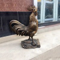 金鸡报晓生肖动物纯铸铜雕塑