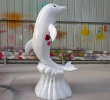 玻璃钢戏水海豚景观标识