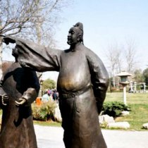 公园历史人物唐太宗李世民情景小品雕塑