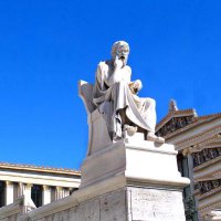 柏拉图大理石景观雕塑-城市广场景区园林世界名人雕像