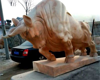 大型石雕开荒牛劲牛动物雕塑