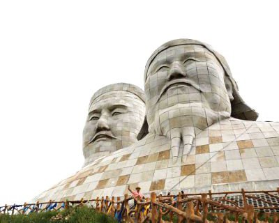 大型成吉思汗石雕头像景观雕塑-景区景点历史名人景观雕像