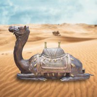 卧姿铜雕骆驼-玻璃钢雕塑摆件骆驼