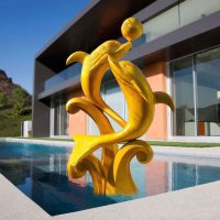 海豚戏球雕塑-玻璃钢戏水海豚，水上乐园泳池喷泉玻璃钢雕塑