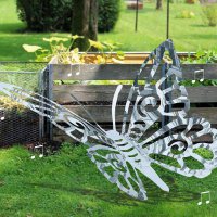 不锈钢镂空镜面蝴蝶 公园园林绿地草丛动物雕塑