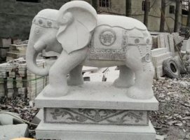 大象石雕壁画-麒麟石雕大象