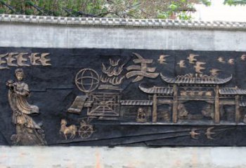 雕刻如畫(huà)的牡丹石雕浮雕壁畫(huà)