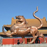 纯铜白虎雕塑-景区园林神兽中国传统文化动物雕塑