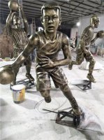 运球-玻璃钢打篮球人物雕塑