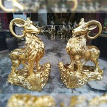 纯铜镀金生肖羊动物雕塑