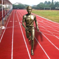 跑步人物玻璃钢仿铜雕塑