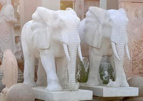 純天然石雕大象