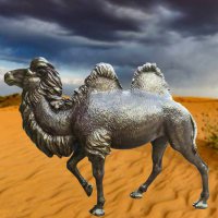 仿铜骆驼玻璃钢动物雕塑