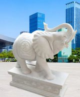 石雕大象喷泉-卡通大象石雕