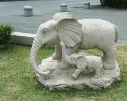 镇宅石雕大象-石雕大象雕塑