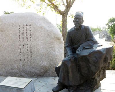 广场杜甫雕塑杜甫-中国历史文化名人情景雕塑