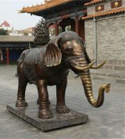 泰式大象铜雕-大象水缸石雕塑