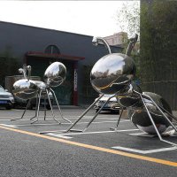 不锈钢蚂蚁城市街道雕塑摆件