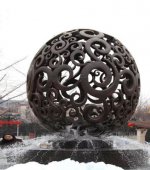 不锈钢镂空球水景喷泉景观雕塑