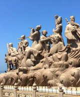 神话传说“八仙过海”人物群景观石雕