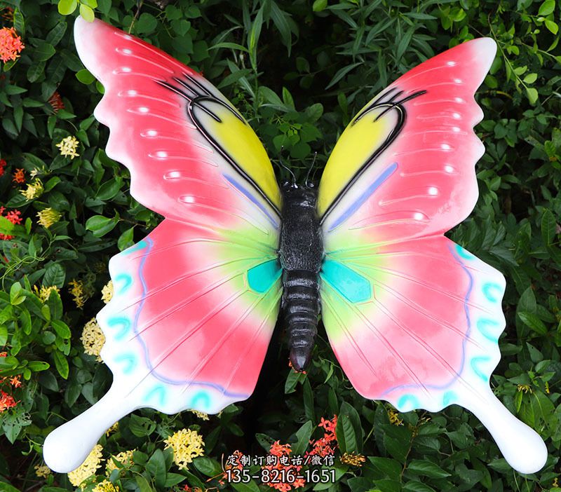 仿真蝴蝶摆件花园园林彩绘动物树脂雕塑