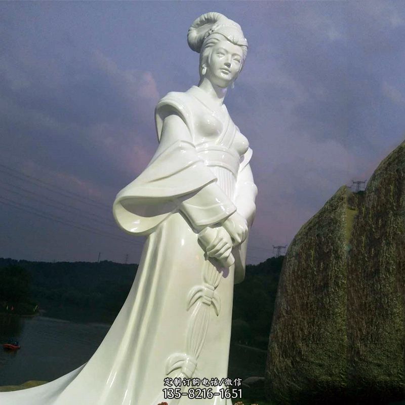 景区历史名人古代著名美女西施汉白玉石雕像