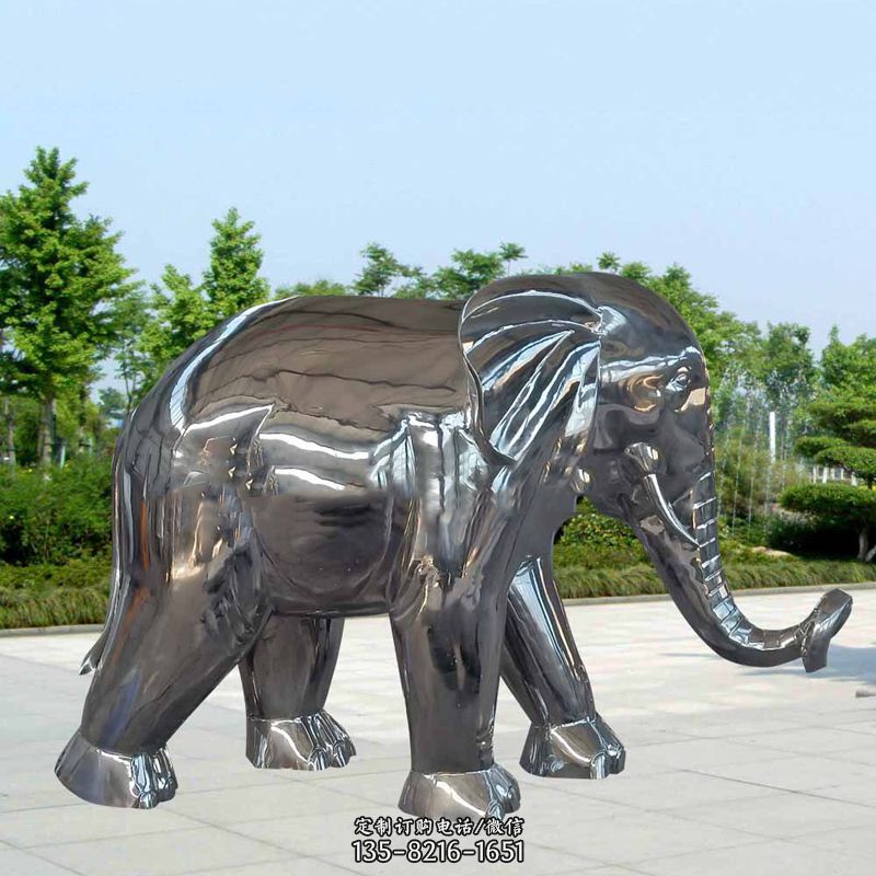镜面不锈钢大象雕塑