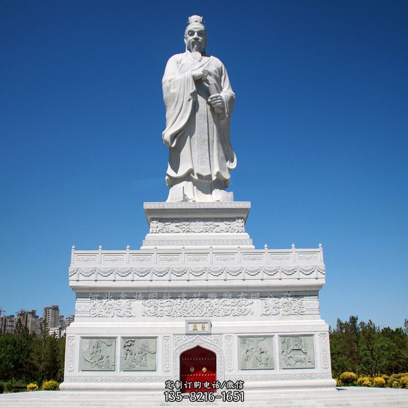 景区大型历史名人古代著名思想家教育家孟子石雕像
