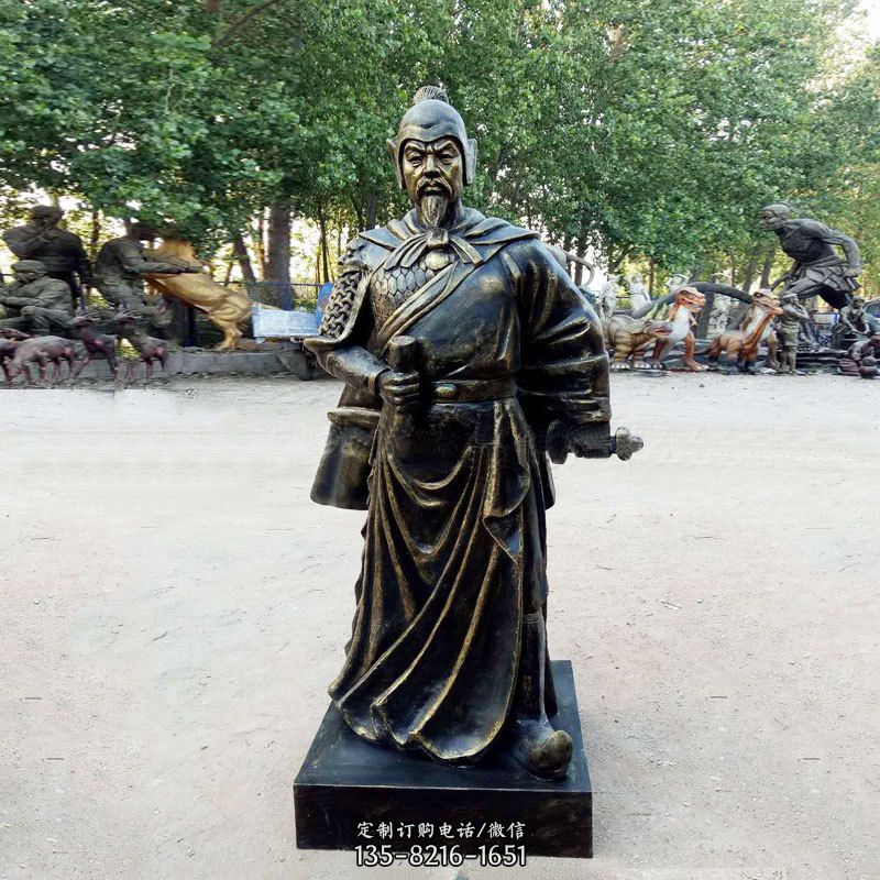 初唐名将历史著名人物李靖玻璃钢仿铜雕塑像