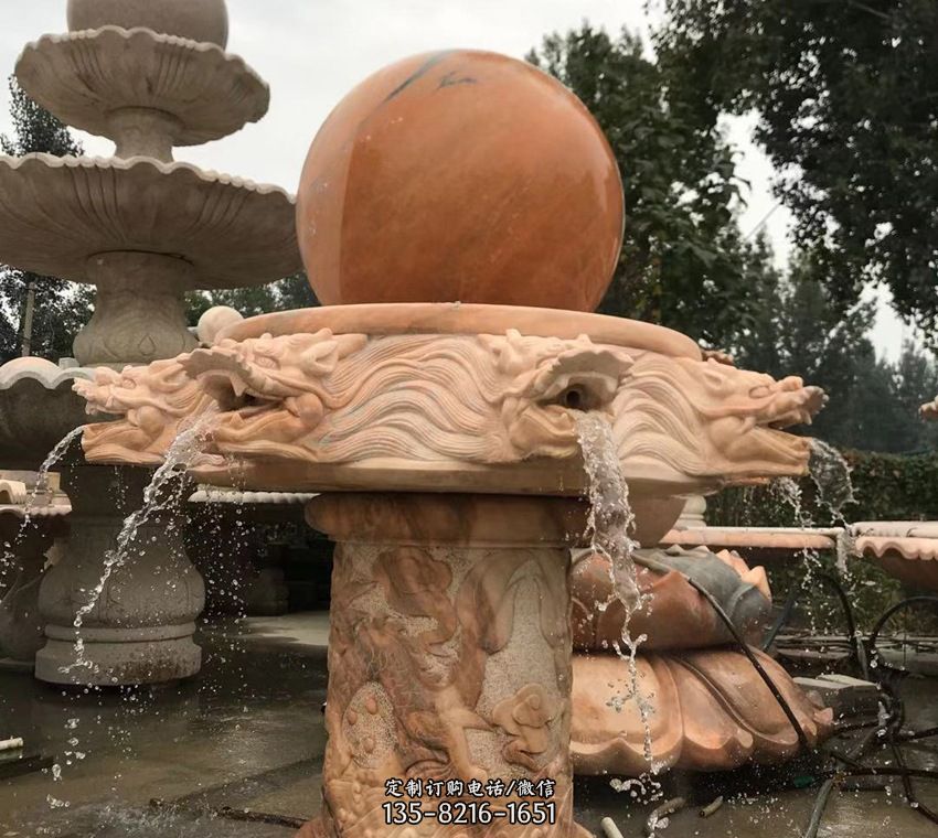 石雕自然流水喷泉图片