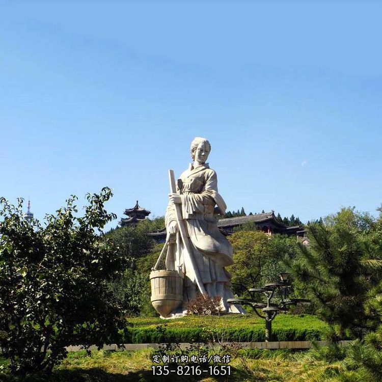历史人物春秋四大美女之文姜石雕塑像图片