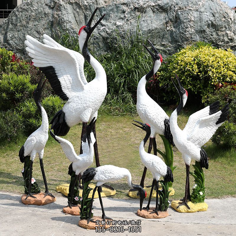 玻璃钢鹤雕塑图片