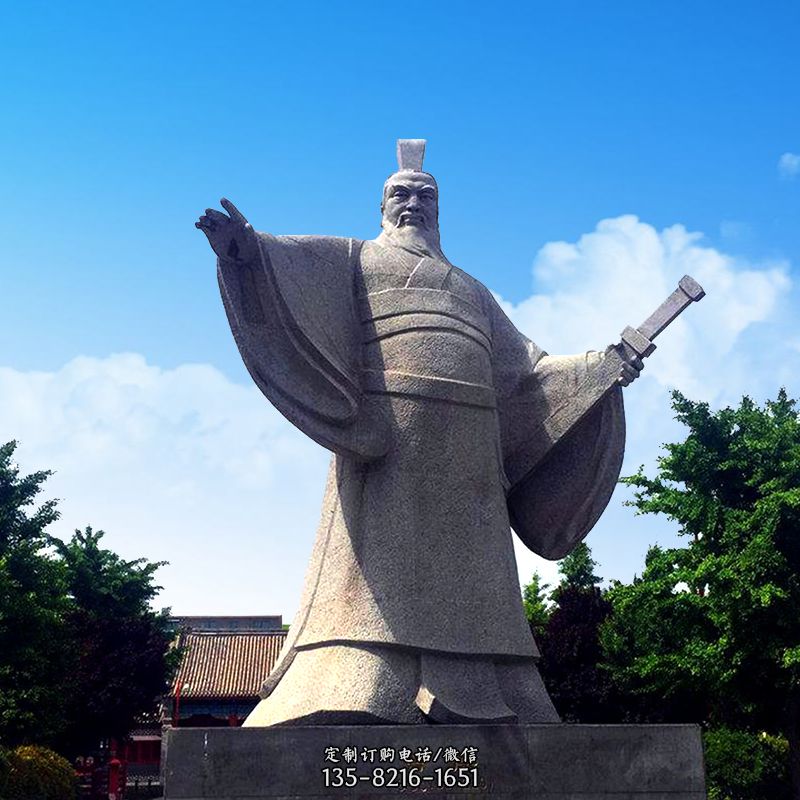 枭雄曹操石雕塑像-景区园林历史名人雕塑图片