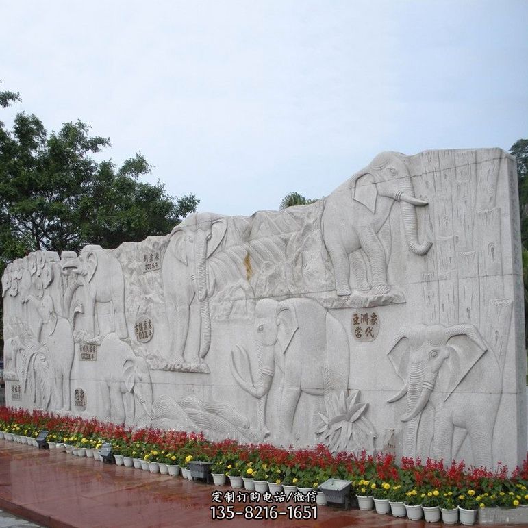 公园汉白玉浮雕墙图片