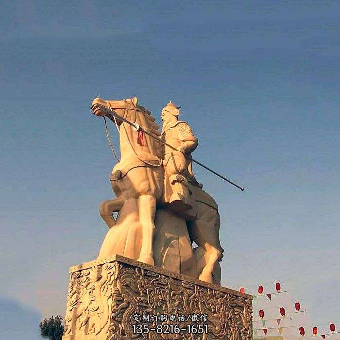 唐代名将著名军事家郭子仪骑马石雕塑像图片
