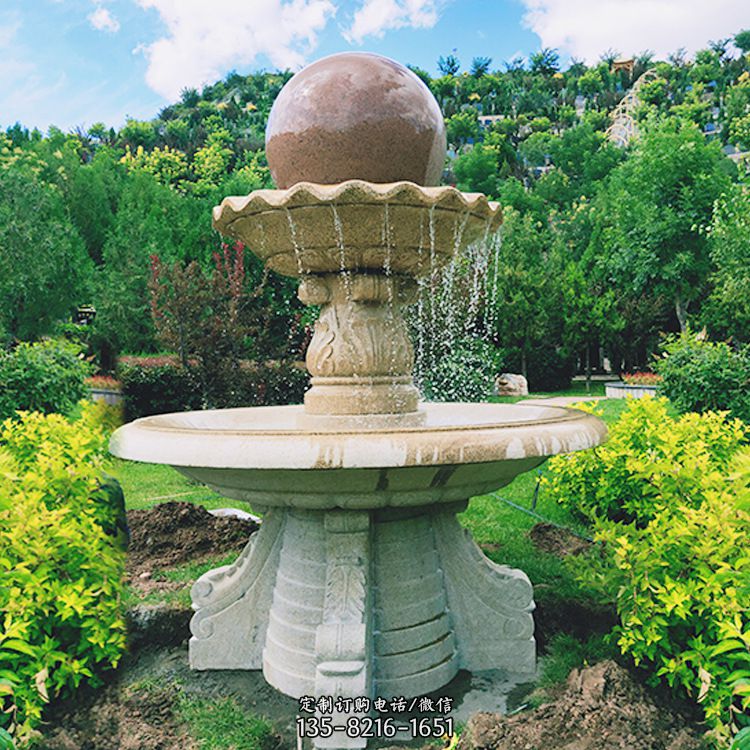石雕城市喷泉-玻璃钢茶壶景观喷泉