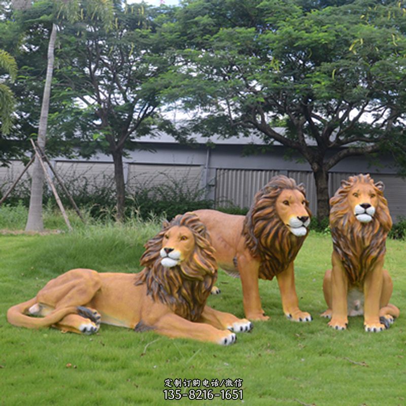 户外仿真狮子-公园动物园仿真动物雕塑
