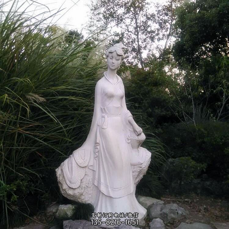 西施汉白玉石雕像