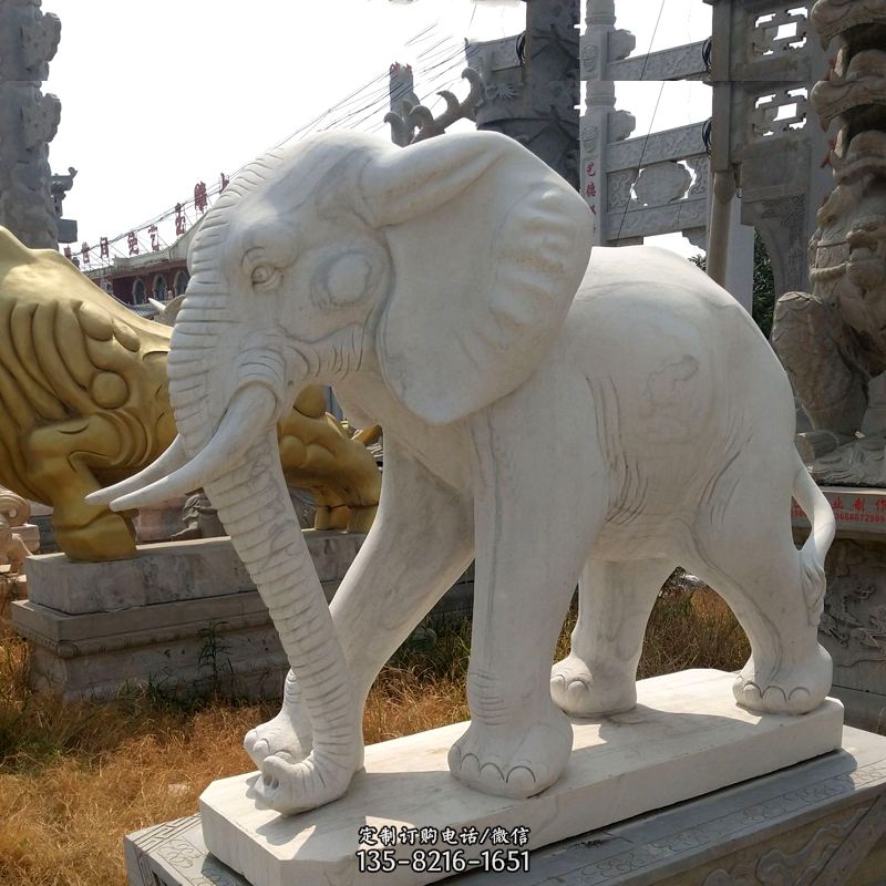 吸财石雕大象雕塑图片