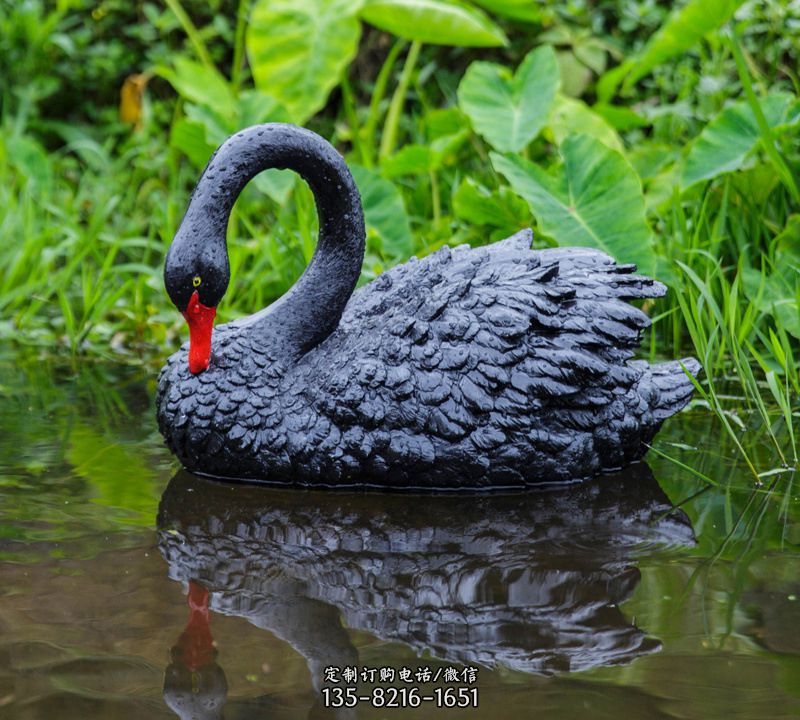 黑天鵝曲頸款-公園水景動物雕塑擺件