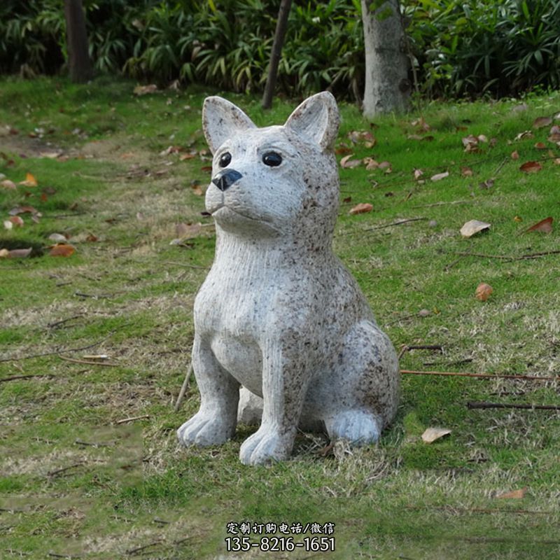 小狗花岗岩石雕