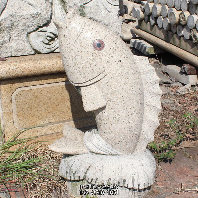 石雕喷泉鱼-石雕喷泉流水槽