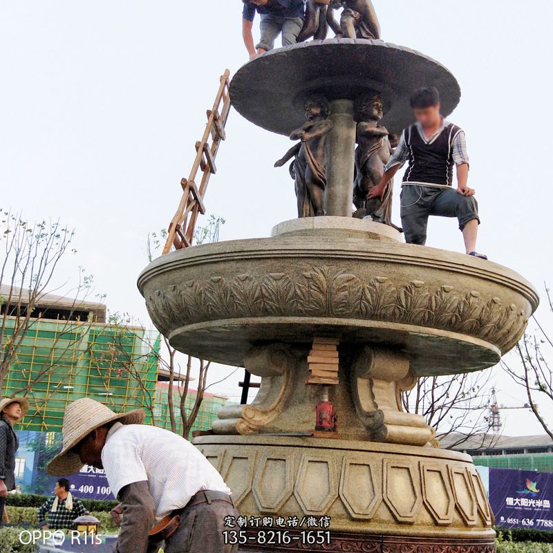 日喀则市汉白玉组合喷泉雕塑