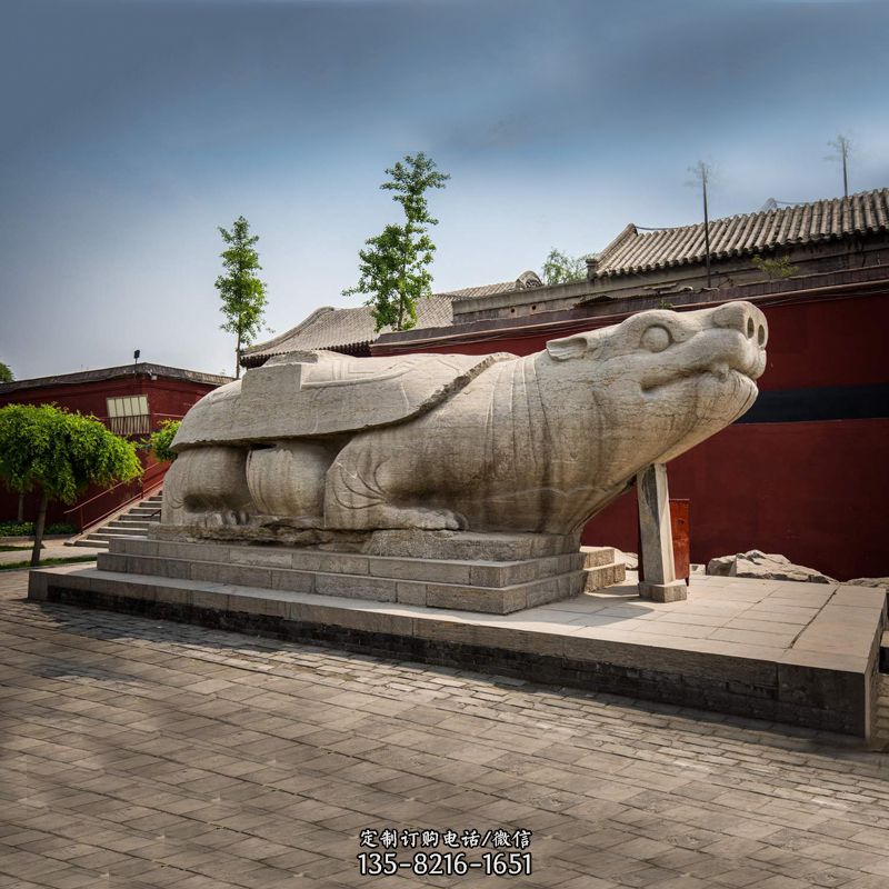 赑屃身上有佛的雕塑-寺庙景点广场神兽动物雕塑