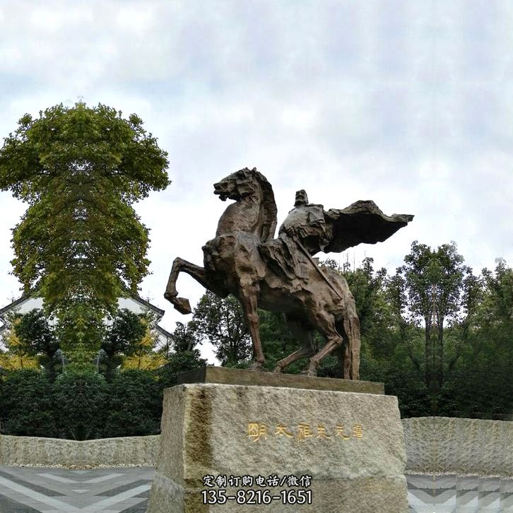 景区广场历史名人朱元璋骑马铜雕景观雕塑
