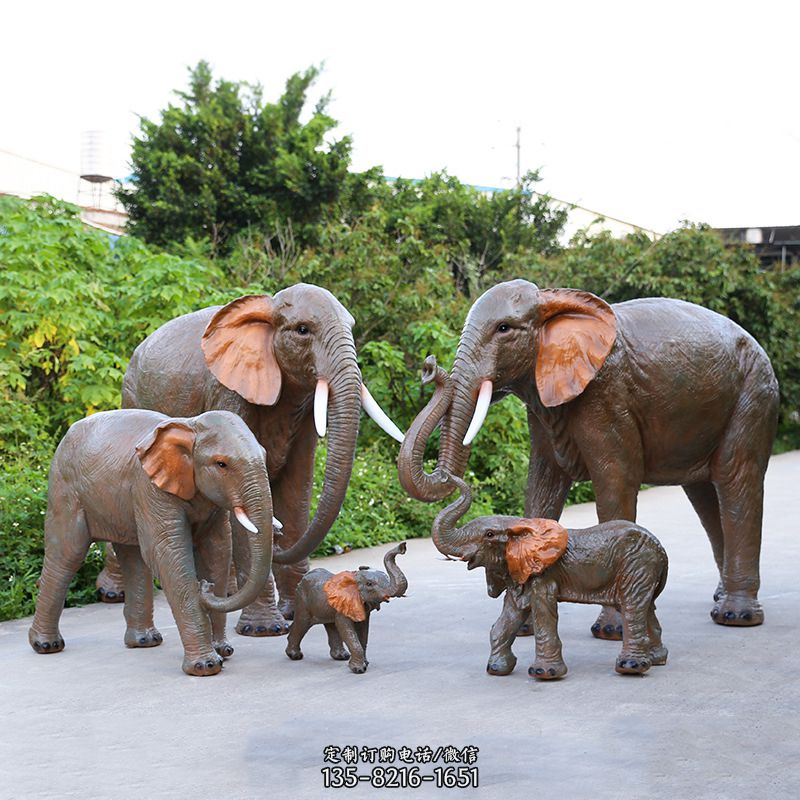 仿真大象玻璃钢雕塑-公园小区仿真动物摆件