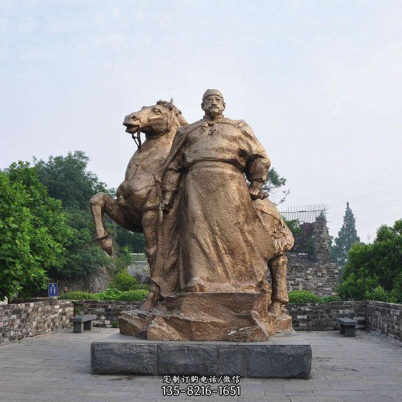中国历史名人明太祖朱元璋铜雕像