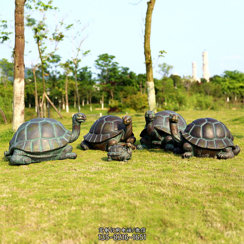 玻璃鋼仿銅烏龜公園草坪動物雕塑擺件