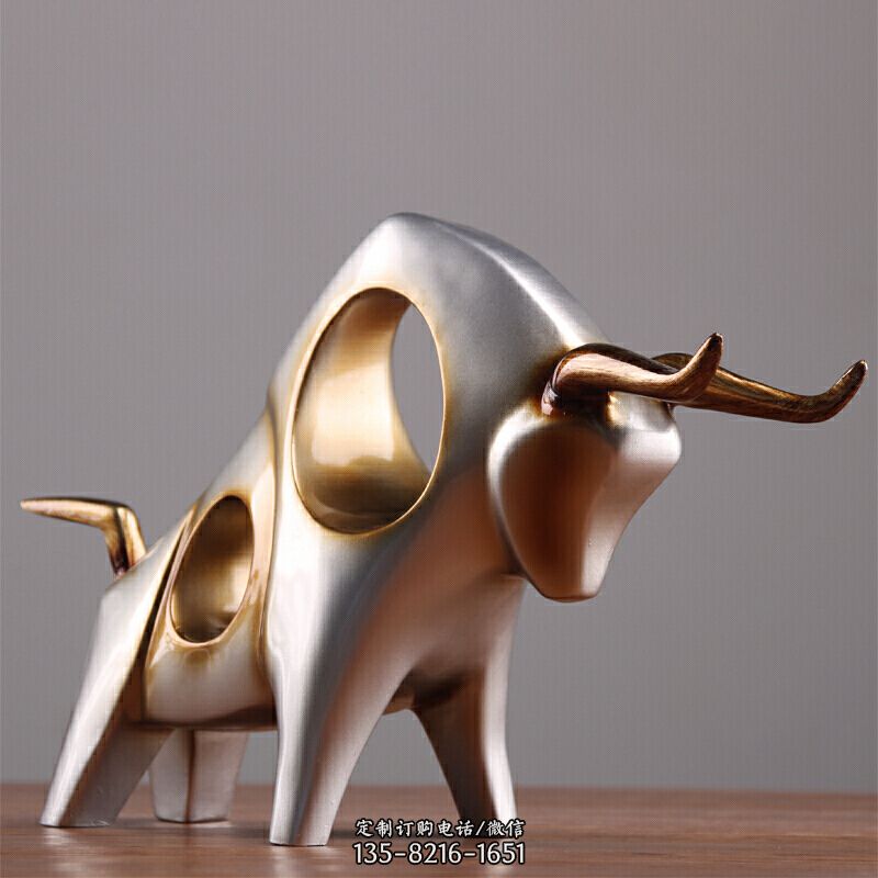 不锈钢抽象牛雕塑_155